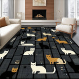 Ultra Soft Area Rug, Non Slip, Stain Resistant, Washable Area Rugs for Living Room, Bedroom, Artful Farmhouse Animal Design(Black)