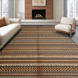 Ultra Soft Area Rug, Non Slip, Stain Resistant, Washable Area Rugs for Living Room, Bedroom, Sophisticated Neutral Tasseled Ensemble(Brown)