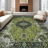 Luxurious Charcoal Floral Accents(Green)