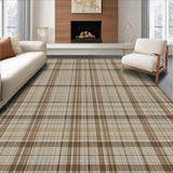 Ultra Soft Area Rug, Non Slip, Stain Resistant, Washable Area Rugs for Living Room, Bedroom, Chic Earthy Tone Diamond Motif(Brown)