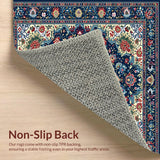 Ultra Soft Area Rug, Non Slip, Stain Resistant, Washable Area Rugs for Living Room, Bedroom, Serene Boho Patterned Elegance(Blue)