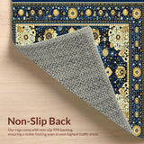 Ultra Soft Area Rug, Non Slip, Stain Resistant, Washable Area Rugs for Living Room, Bedroom, Style Beige Area(Blue)