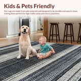 Ultra Soft Area Rug, Non Slip, Stain Resistant, Washable Area Rugs for Living Room, Bedroom, Contemporary Black and White Area Rug:  Striped Home Decor Carpet(Gray)