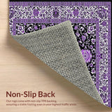 Ultra Soft Area Rug, Non Slip, Stain Resistant, Washable Area Rugs for Living Room, Bedroom, Ornate Floral Cat Scratch(Purple)