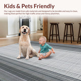 Ultra Soft Area Rug, Non Slip, Stain Resistant, Washable Area Rugs for Living Room, Bedroom, Striking Contemporary Diamond Formation(Gray)