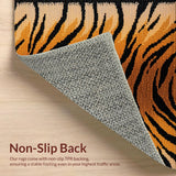 Ultra Soft Area Rug, Non Slip, Stain Resistant, Washable Area Rugs for Living Room, Bedroom, Realistic Tiger Print Living Room Statement Rug(Orange)