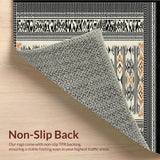 Ultra Soft Area Rug, Non Slip, Stain Resistant, Washable Area Rugs for Living Room, Bedroom, Cozy Ethnic Inspired Floor Decor(Brown)