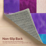 Ultra Soft Area Rug, Non Slip, Stain Resistant, Washable Area Rugs for Living Room, Bedroom, Trendy Purple Blue Living Room Washable Rug(Purple)