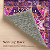 Ultra Soft Area Rug, Non Slip, Stain Resistant, Washable Area Rugs for Living Room, Bedroom, Striking Elegant Linear Texture(Purple)