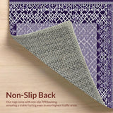 Ultra Soft Area Rug, Non Slip, Stain Resistant, Washable Area Rugs for Living Room, Bedroom, Artful Purple Symmetrical Design(Purple)