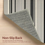 Ultra Soft Area Rug, Non Slip, Stain Resistant, Washable Area Rugs for Living Room, Bedroom, Elegant Earthy Toned Linear Motif(Gray)