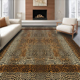 Ultra Soft Area Rug, Non Slip, Stain Resistant, Washable Area Rugs for Living Room, Bedroom, Rustic Khaki Animal Print Textile(Brown)