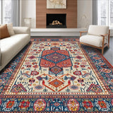 Ultra Soft Area Rug, Non Slip, Stain Resistant, Washable Area Rugs for Living Room, Bedroom, Natural Beige Jute Vintage Braided Style(Red)