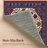 Ultra Soft Area Rug, Non Slip, Stain Resistant, Washable Area Rugs for Living Room, Bedroom, Vintage Moss Living Room Low Pile Rug(White)