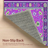 Ultra Soft Area Rug, Non Slip, Stain Resistant, Washable Area Rugs for Living Room, Bedroom, Serene Abstract Botanical Design(Purple)