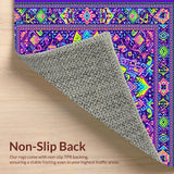 Ultra Soft Area Rug, Non Slip, Stain Resistant, Washable Area Rugs for Living Room, Bedroom, Chic Color Burst Graphic Motif(Purple)