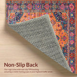 Ultra Soft Area Rug, Non Slip, Stain Resistant, Washable Area Rugs for Living Room, Bedroom, Vibrant Transitional Diamond Pattern(Orange)