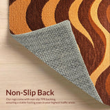 Ultra Soft Area Rug, Non Slip, Stain Resistant, Washable Area Rugs for Living Room, Bedroom, Modern Wavy Circles Living Room Plush Area Rug(Brown)