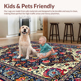 Ultra Soft Area Rug, Non Slip, Stain Resistant, Washable Area Rugs for Living Room, Bedroom, Eclectic Multicolor Living Room Area Rug Soft Plush(Red)