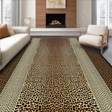 Ultra Soft Area Rug, Non Slip, Stain Resistant, Washable Area Rugs for Living Room, Bedroom, Elegant Wild Print Composition(Brown)