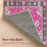 Ultra Soft Area Rug, Non Slip, Stain Resistant, Washable Area Rugs for Living Room, Bedroom, Contemporary Vibrant Graphic Motif(Pink)