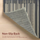 Ultra Soft Area Rug, Non Slip, Stain Resistant, Washable Area Rugs for Living Room, Bedroom, Durable Plastic Reversible Design for Deck and Yard Spaces(Black)