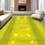 Ultra Soft Area Rug, Non Slip, Stain Resistant, Washable Area Rugs for Living Room, Bedroom, Bright Rustic Garden Geometry(Yellow)