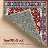 Ultra Soft Area Rug, Non Slip, Stain Resistant, Washable Area Rugs for Living Room, Bedroom, Chic Transitional Diamond Pattern(Red)