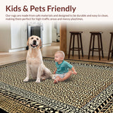 Ultra Soft Area Rug, Non Slip, Stain Resistant, Washable Area Rugs for Living Room, Bedroom, Lively Urban Safari Style(Brown)