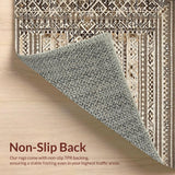 Ultra Soft Area Rug, Non Slip, Stain Resistant, Washable Area Rugs for Living Room, Bedroom, Rustic Geometric Earthy Elegance(Beige)