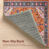 Ultra Soft Area Rug, Non Slip, Stain Resistant, Washable Area Rugs for Living Room, Bedroom, Unique Contemporary Linear Arrangement(Orange)
