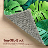 Ultra Soft Area Rug, Non Slip, Stain Resistant, Washable Area Rugs for Living Room, Bedroom, Fun Green Leaf Bathtub Rug for Tropical Decor(Green)
