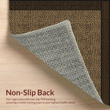 Ultra Soft Area Rug, Non Slip, Stain Resistant, Washable Area Rugs for Living Room, Bedroom, Artistic Earthy Toned Print(Brown)