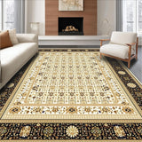 Ultra Soft Area Rug, Non Slip, Stain Resistant, Washable Area Rugs for Living Room, Bedroom, Vintage Farmhouse Woven Boho(Beige)