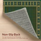 Ultra Soft Area Rug, Non Slip, Stain Resistant, Washable Area Rugs for Living Room, Bedroom, Rustic Woven Boho Area(Green)