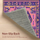 Ultra Soft Area Rug, Non Slip, Stain Resistant, Washable Area Rugs for Living Room, Bedroom, Eclectic Soft Purple Patterned Delight(Purple)