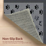 Ultra Soft Area Rug, Non Slip, Stain Resistant, Washable Area Rugs for Living Room, Bedroom, Sleek Modern Paw Design Element(Gray)