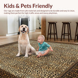 Ultra Soft Area Rug, Non Slip, Stain Resistant, Washable Area Rugs for Living Room, Bedroom, Stylish Beige Leopard Area with Distinctive(Beige)
