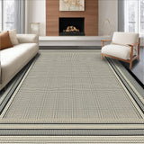 Ultra Soft Area Rug, Non Slip, Stain Resistant, Washable Area Rugs for Living Room, Bedroom, Streamlined Neutral Basketweave Elegance(White)