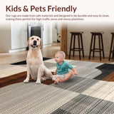 Ultra Soft Area Rug, Non Slip, Stain Resistant, Washable Area Rugs for Living Room, Bedroom, Contemporary Textured Hide Design(Beige)
