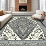 Ultra Soft Area Rug, Non Slip, Stain Resistant, Washable Area Rugs for Living Room, Bedroom, Rustic Monochrome Ogee Design(Gray)