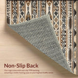 Ultra Soft Area Rug, Non Slip, Stain Resistant, Washable Area Rugs for Living Room, Bedroom, Rustic Ogee Patterned Elegance(Brown)
