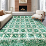 Ultra Soft Area Rug, Non Slip, Stain Resistant, Washable Area Rugs for Living Room, Bedroom, Ethereal Emerald Washable Fern Rug Modern Boho Decor Accent(Green)