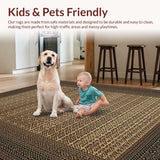 Ultra Soft Area Rug, Non Slip, Stain Resistant, Washable Area Rugs for Living Room, Bedroom, Rustic Warm Earth Tone Welcome(Beige)