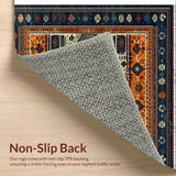 Ultra Soft Area Rug, Non Slip, Stain Resistant, Washable Area Rugs for Living Room, Bedroom, Boho Tribal Low Pile Bedroom Non-Slip Carpet(Black)