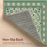 Ultra Soft Area Rug, Non Slip, Stain Resistant, Washable Area Rugs for Living Room, Bedroom, Ornate Olive Meditation Space Washable Rug(Ivory)