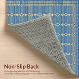 Contemporary Blue Beige Trellis Design(Blue)