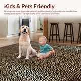 Ultra Soft Area Rug, Non Slip, Stain Resistant, Washable Area Rugs for Living Room, Bedroom, Luxurious Faux Fur Leopard Style(Brown)