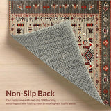 Ultra Soft Area Rug, Non Slip, Stain Resistant, Washable Area Rugs for Living Room, Bedroom, Chic Vintage Inspired Design(Gray)