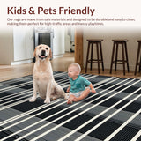 Ultra Soft Area Rug, Non Slip, Stain Resistant, Washable Area Rugs for Living Room, Bedroom, Minimalist Classic Chevron Pattern(Black)